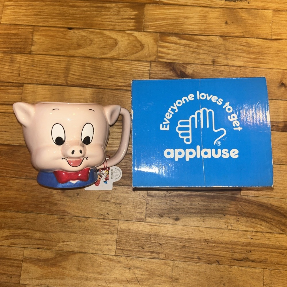 Vintage Porky‎ Pig 1989 Mug Applause Warner Brothers New With Tags